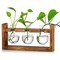 Plant Propagation Station Glass Terrarium Planter Flower Vase with Retro Solid Wooden Stand for Home Kitchen Indoor Garden Wedding Desktop Decor, 3 Bulb Vase